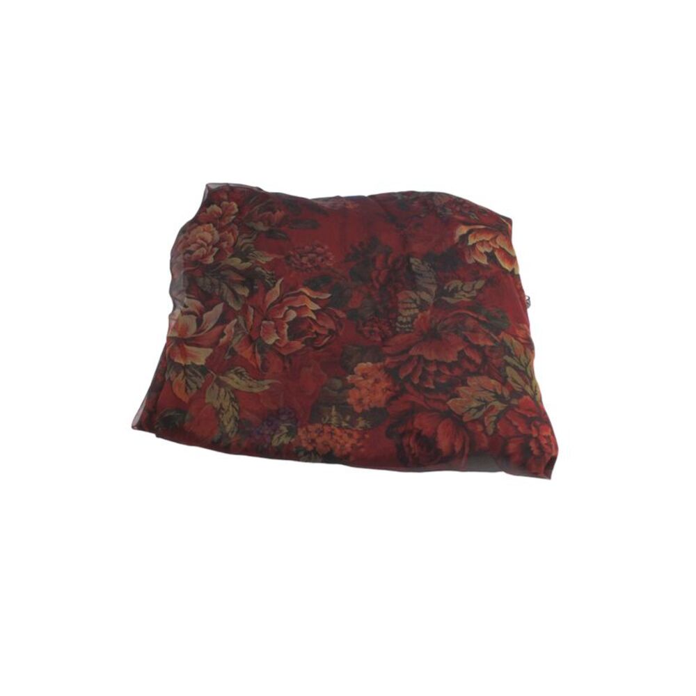 Designer Womens Silk Sheer Floral Lightweight Scarf Red 102"x"50"